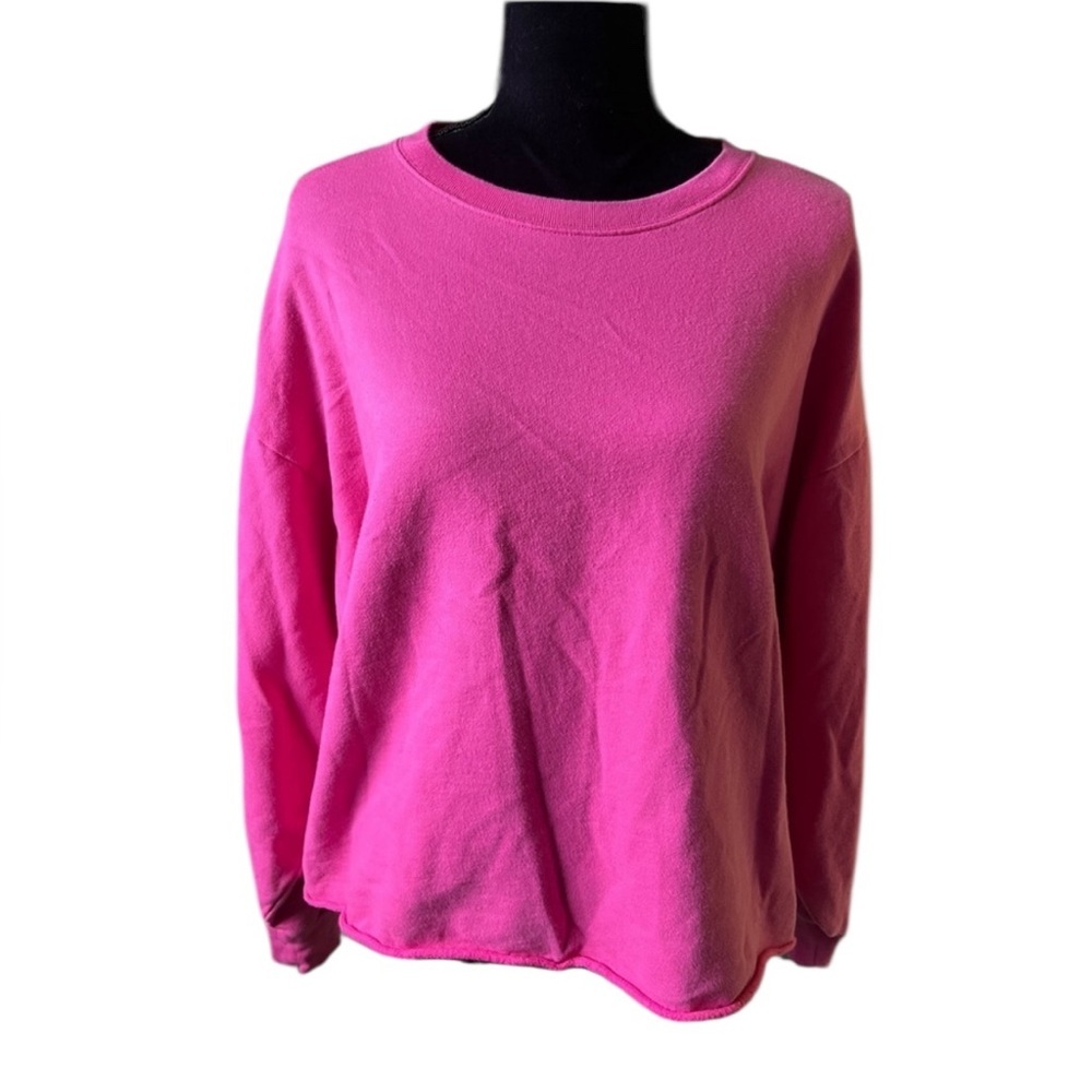 GAP Women’s Pink Raw Hem Cropped Sweatshirt Medium